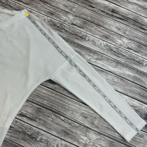 Unbranded Womens Sheer Front Tie Button Front V Neck White Cardigan M Med Medium - Picture 11 of 13